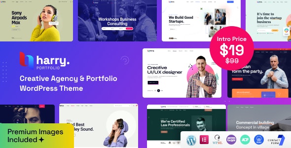 دانلود قالب نمونه کار راست چین وردپرس Harry
