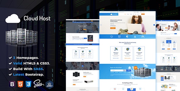دانلود قالب سایت شرکت هاستینگ حرفه ای Cloud Host