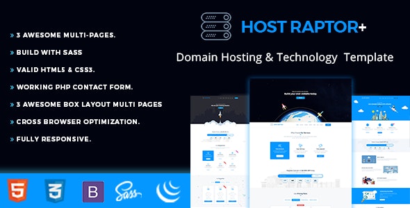 دانلود قالب شرکت هاستینگ و دامنه HostRaptor Plus