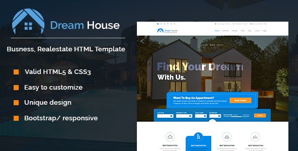 دانلود قالب HTML سایت املاک Dream House