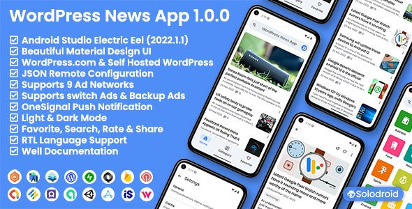 دانلود سورس کد اندروید WordPress News App