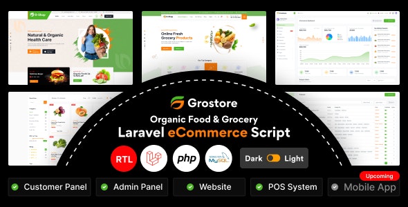 دانلود اسکریپت سوپر مارکت و فروشگاه آنلاین لاراول GroStore