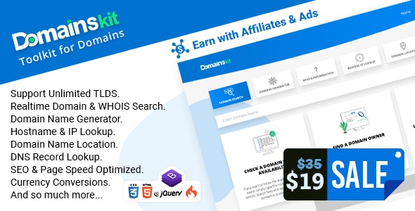دانلود اسکریپت مجموعه ابزارهای دامنه DomainsKit
