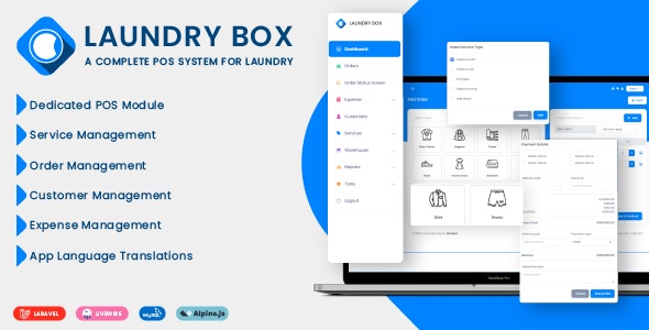 دانلود سیستم مدیریت خشکشویی Laundry Box - POS و سفارشات کریپت Laundry Box