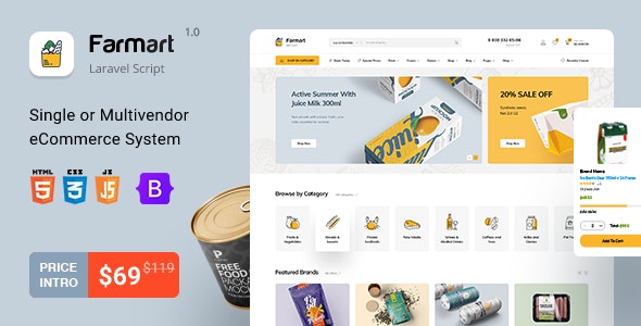 دانلود اسکریپت لاراول فروشگاهی چند منظوره Farmart