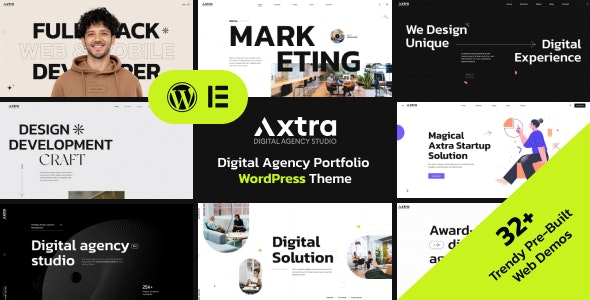 دانلود قالب نمونه کار شرکتی وردپرس Axtra