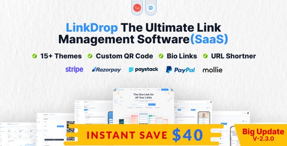 دانلود اسکریپت مجموعه ابزارهای مدیریت لینک Linkdrop
