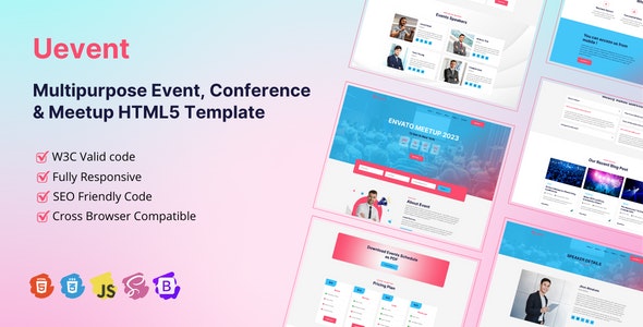 دانلود قالب HTML5 چند منظوره Uevent