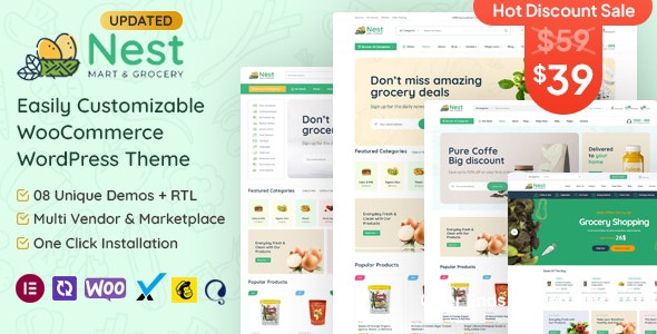 دانلود قالب سوپر مارکت راست چین وردپرس Nest
