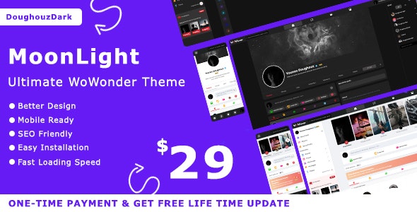 دانلود قالب MoonLight برای اسکریپت WoWonder