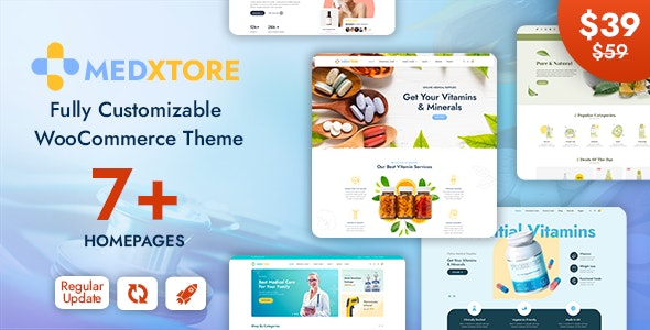 دانلود قالب فروشگاهی کالای پزشکی و داروخانه وردپرس MedXtore