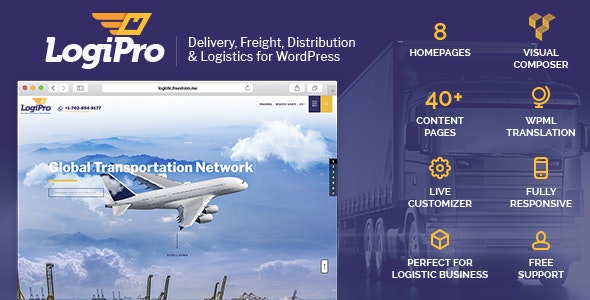دانلود قالب حمل و نقل وردپرس LogiPro