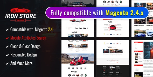 دانلود قالب فروشگاهی قطعات خودرو مجنتو Ironstore