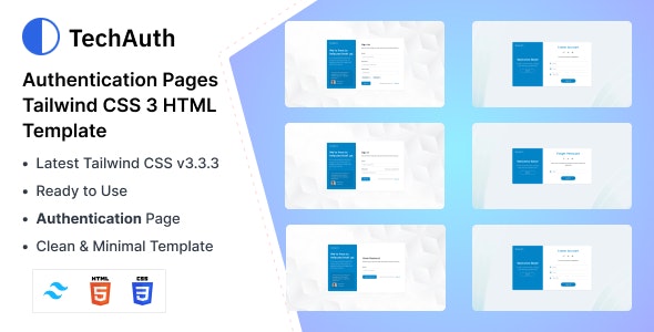 دانلود قالب Tailwind CSS و HTML مدرن TechAuth