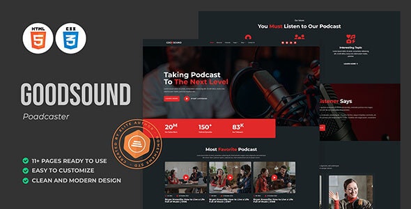 دانلود قالب سایت پادکست Goodsound