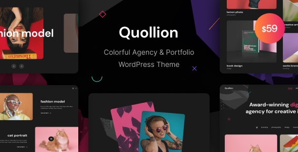 دانلود قالب نمونه کار شرکتی وردپرس Quollion