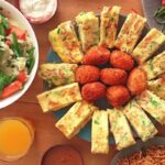 Cooking Asian Meal with Fresh Products and Eating Healthy Food at Oriental Table