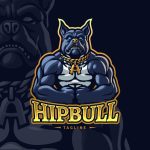 دانلود لوگو گیمینگ A Muscular Pitbull Logo Template