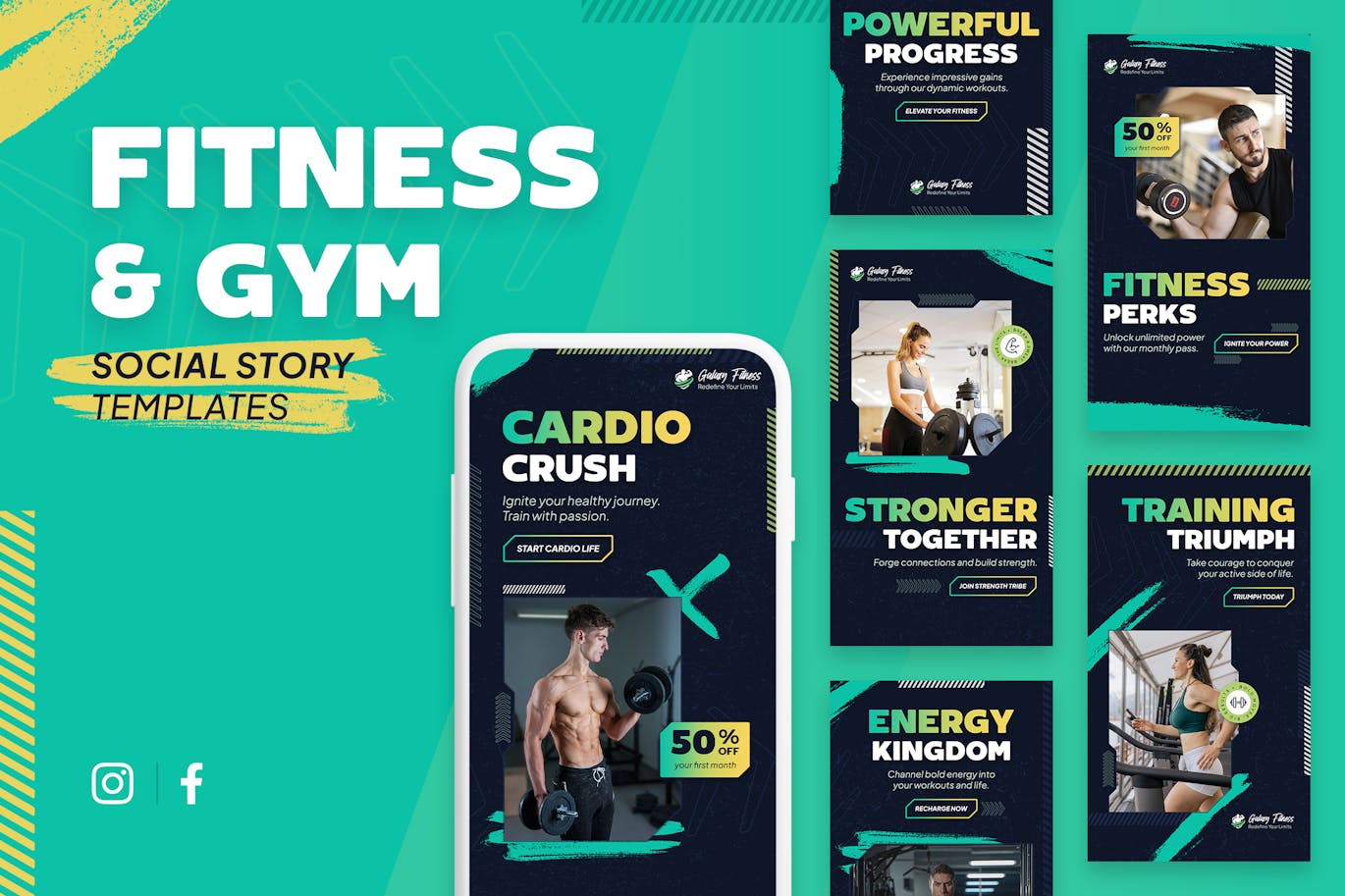 دانلود قالب های آماده پست اینستاگرام Gym and Fitness