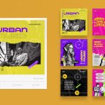 دانلود قالب های آماده پست اینستاگرام پازل Urban Spotlight Live Show Music Social Media Post Templates