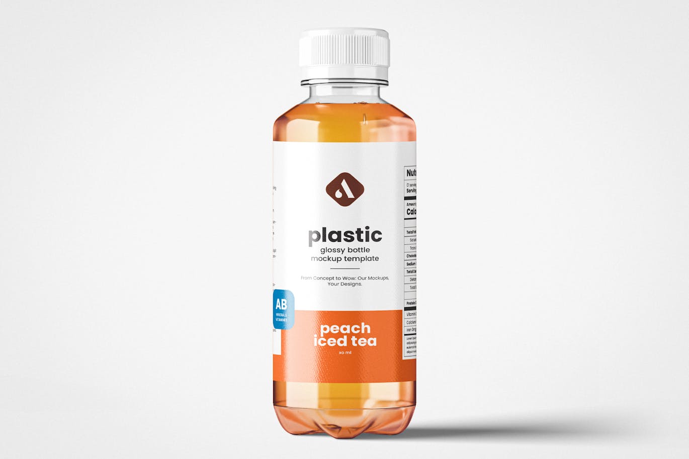 Plastic Glossy Bottle Mockup دانلود موکاپ لایه باز Plastic Glossy Bottle Mockup