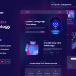 دانلود رابط کاربری Construction Landing Page AI-TECH - Technology Landing Page