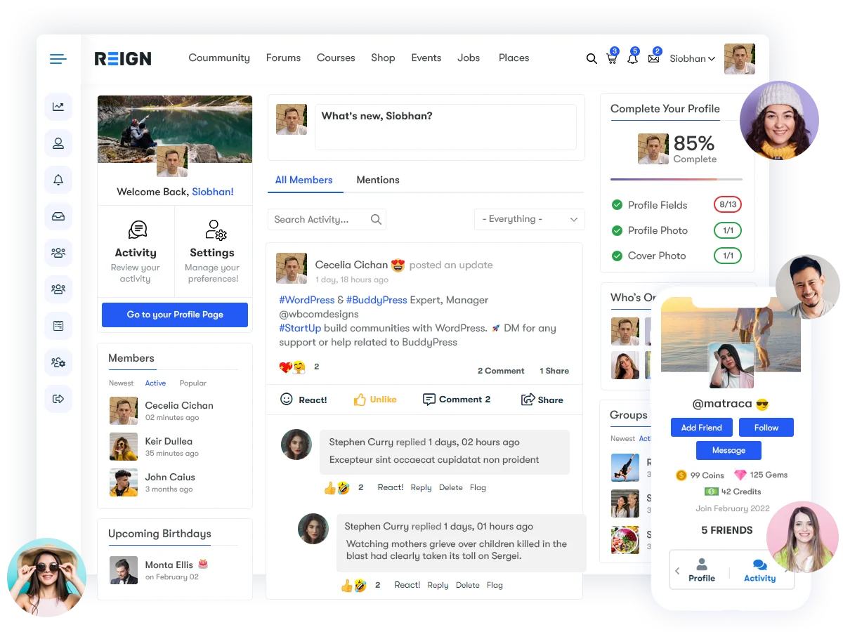 دانلود قالب وردپرس شبکه اجتماعی وردپرس Reign