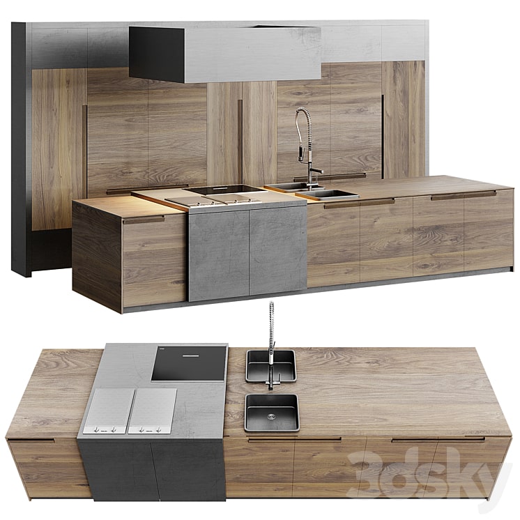 AVE Toncelli Essence Kitchen & Miele-min فایل سه بعدی AVE Toncelli Essence Kitchen & Miele