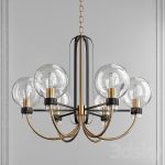 دانلود Bauhaus Bronze-Satin Brass 5 Light Chandelier
