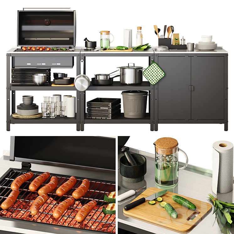 Charcoal grill GRILLSKAR (IKEA)-min دانلود فایل سه بعدی Charcoal grill GRILLSKAR (IKEA)