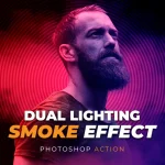 دانلود اکشن فتوشاپ Dual Lighting Smoke Effect