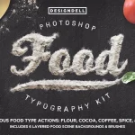 دانلود اکشن فتوشاپ Food Typography Photoshop Actions