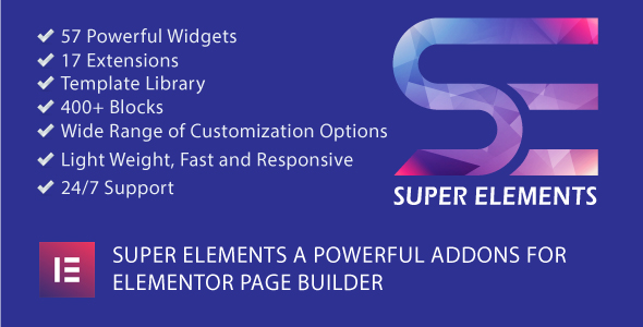 دانلود افزونه Super Elements - Addons for Elementor