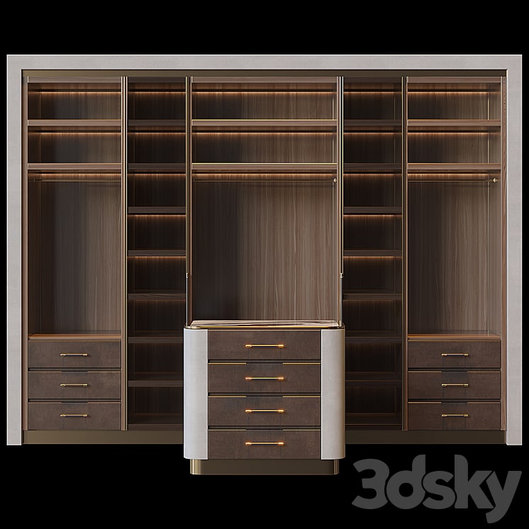 Wardrobe with island-min دانلود فایل سه بعدی Wardrobe with island