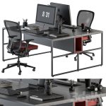 employee Set Red and Black - Office Furniture 245