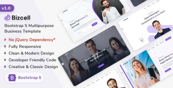 دانلود قالب سایت Bizcell - Bootstrap 5 Business Template