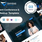 EventFlow – Event & Conference Organization React NextJS Template دانلود قالب ری اکت مدیریت رویداد و برگزاری کنفرانس Envens