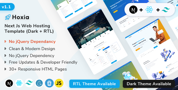 Hoxia - React Next.js Web Hosting & Web Domain Template