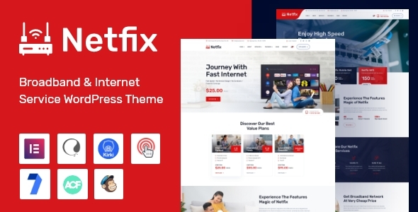 قالب راست چین خدمات اینترنت و پهنای باند وردپرس Netfix
