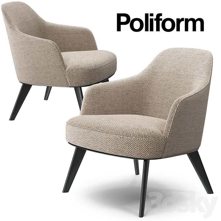 Poliform Jane armchair metal base-min دانلود فایل سه بعدی Poliform Jane armchair metal base