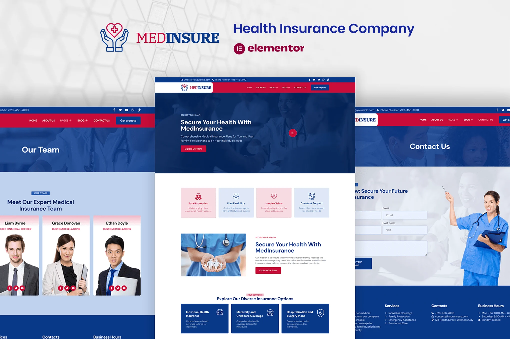 قالب خدمات پزشکی و درمانی وردپرس MedInsure