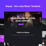 دانلود قالب سایت Bepop - Non-stop Music Template