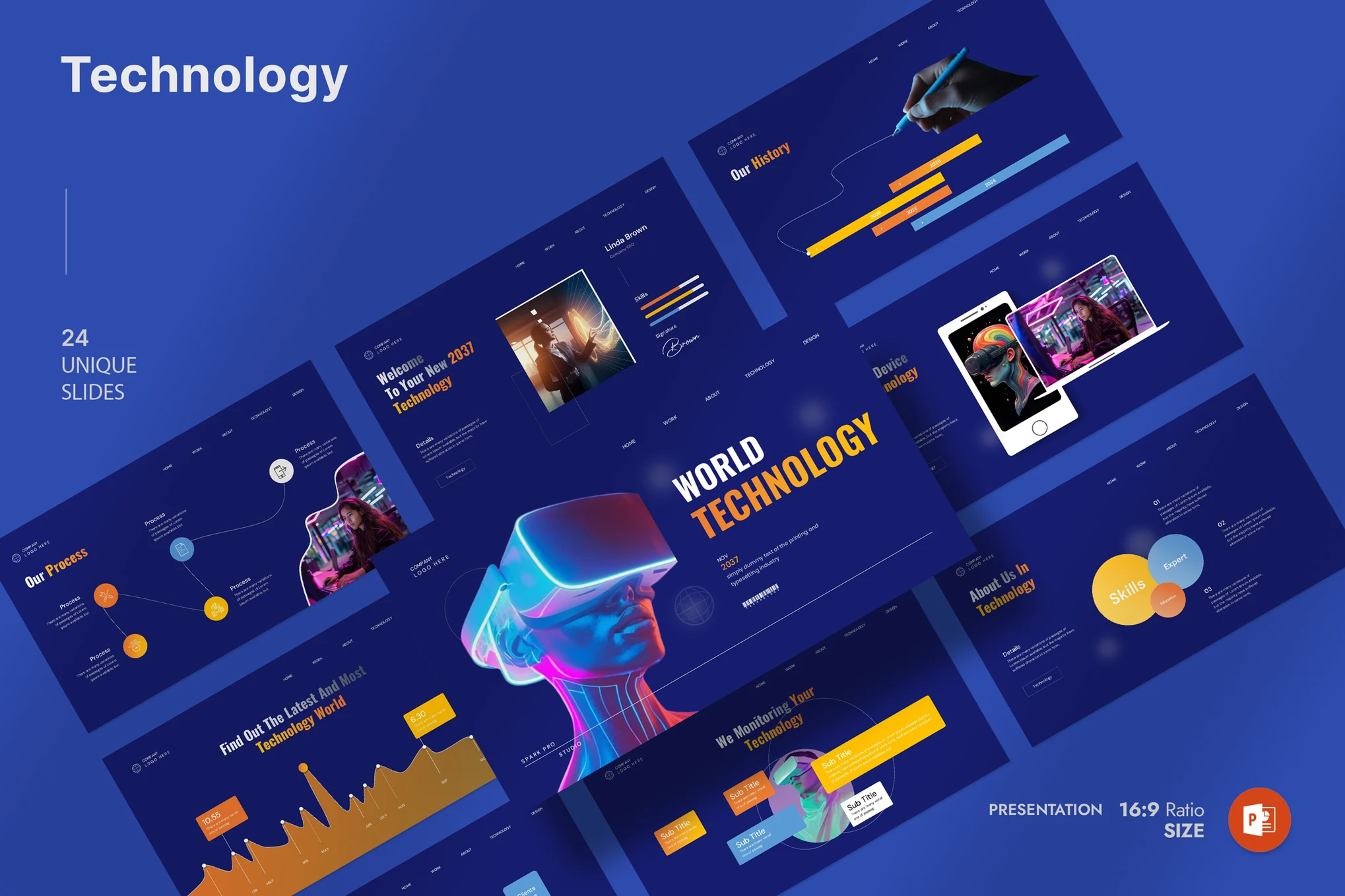 دانلود قالب پاورپوینت World Technology Presentation Template