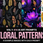 دانلود 414 پرامپت هوش مصنوعی میدجورنی Floral Patterns