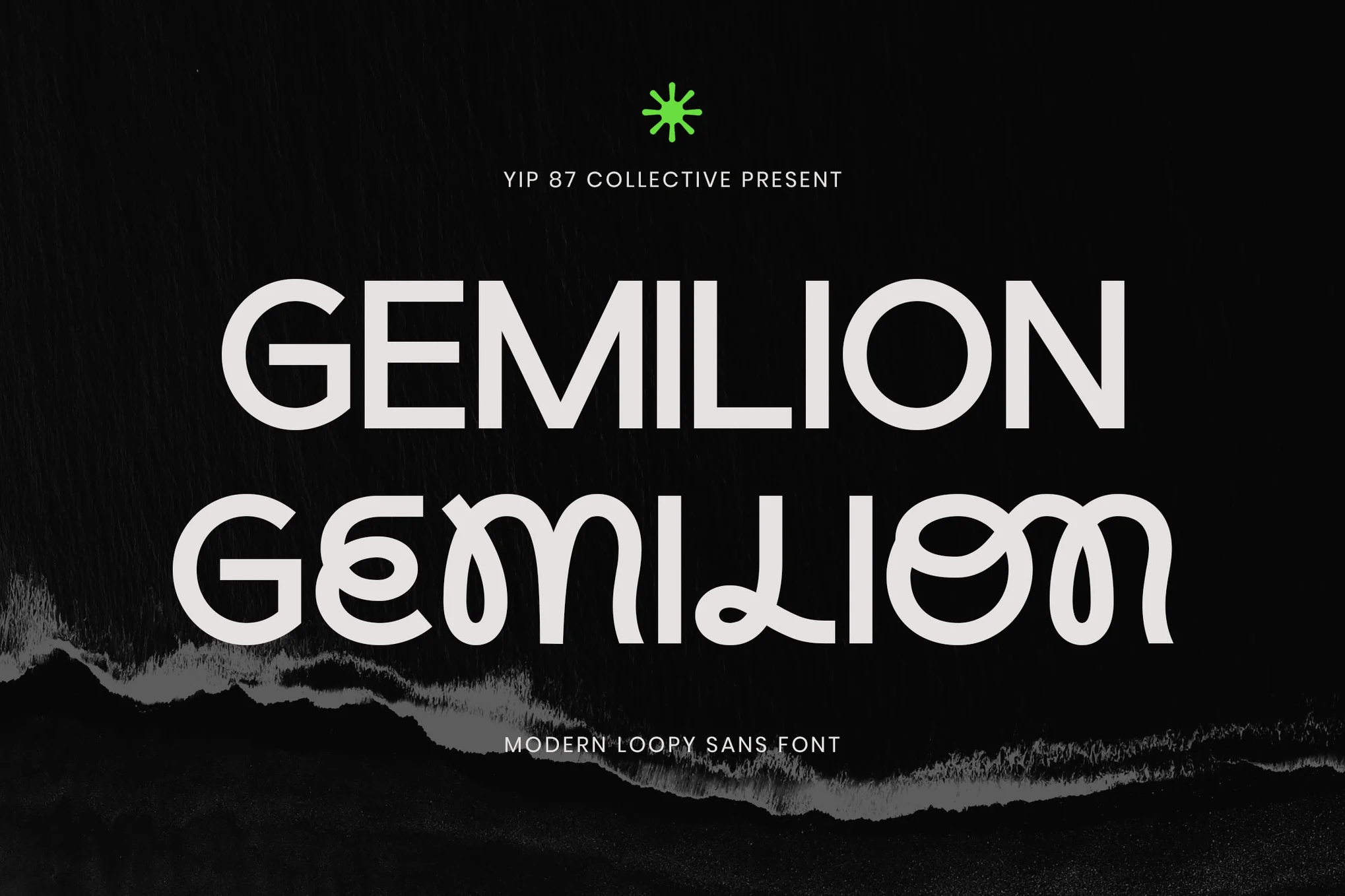 Gemilion - Modern Experimental Loopy Bold Sans دانلود فونت Gemilion - Modern Experimental Loopy Bold Sans