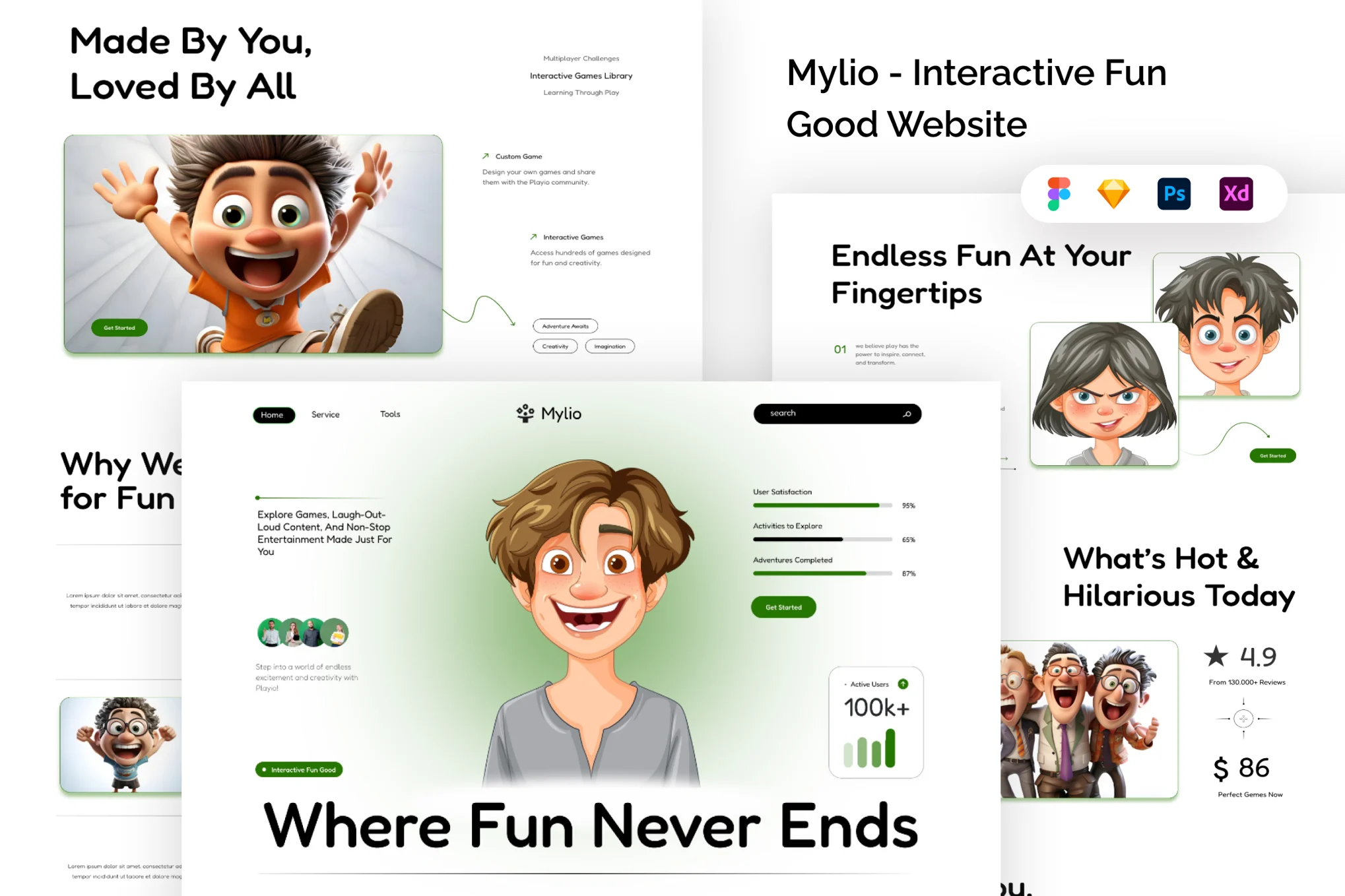 قالب فیگما Mylio - Interactive Fun Good Website