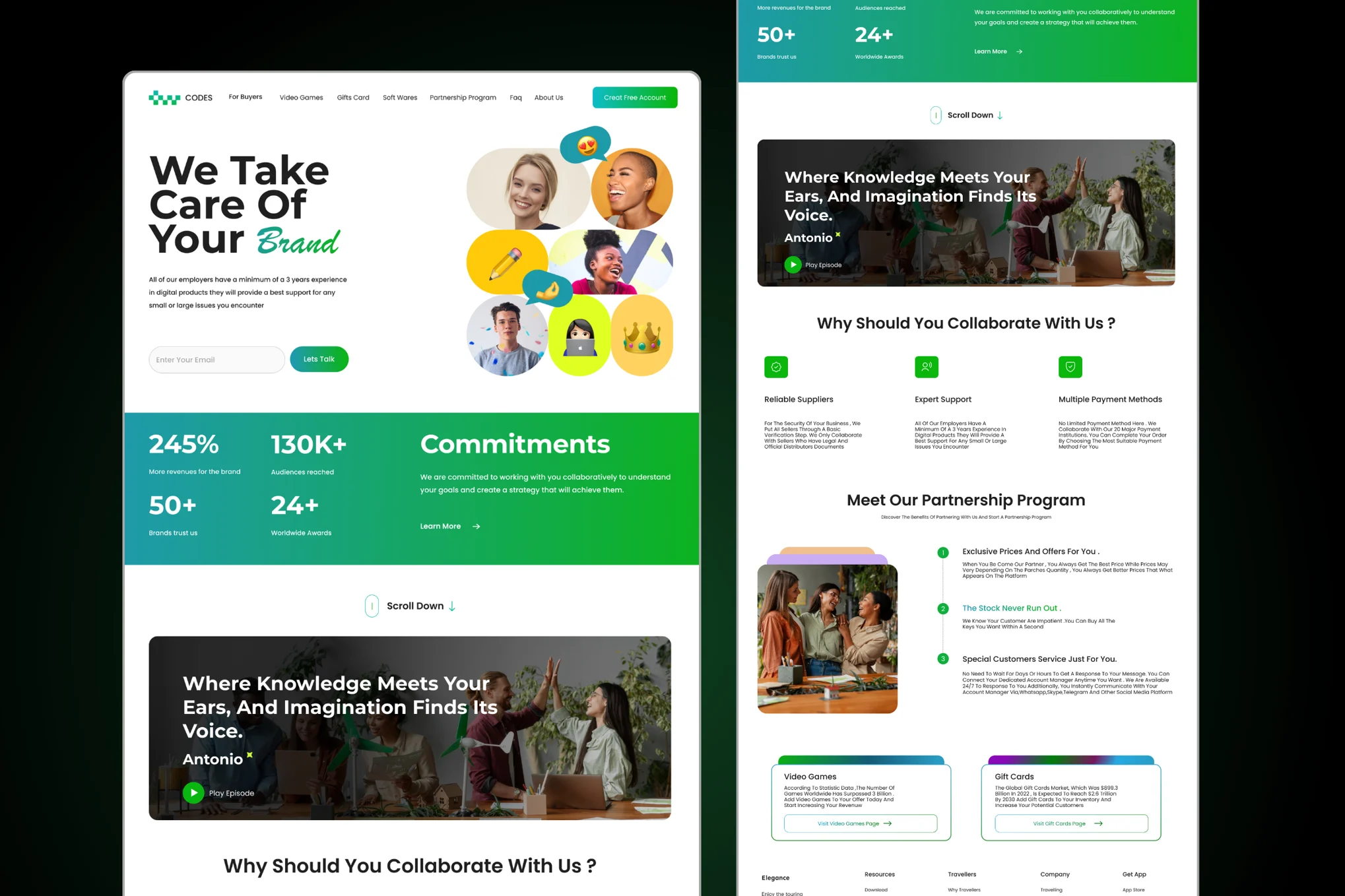 قالب فیگما Codes - Digital Agency Website Landing Page