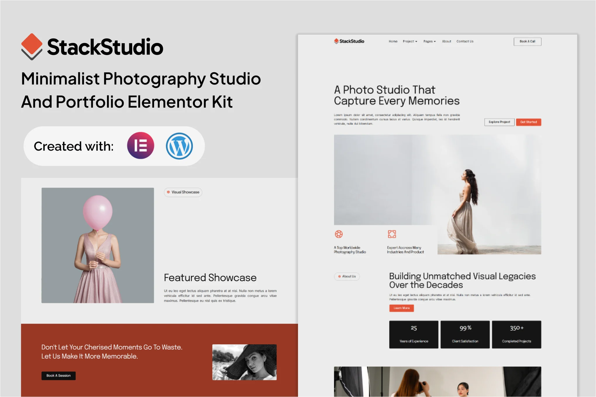 قالب المنتور StackStudio - سایت عکاسی و پورتفولیو مینیمال
