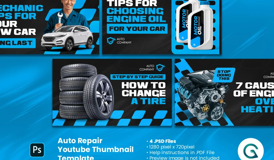 دانلود تامب‌نیل یوتیوب برای کانال تعمیرگاه خودرو