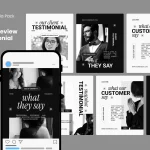 دانلود پکیج پست اینستاگرام و Canva نظرات مشتریان
